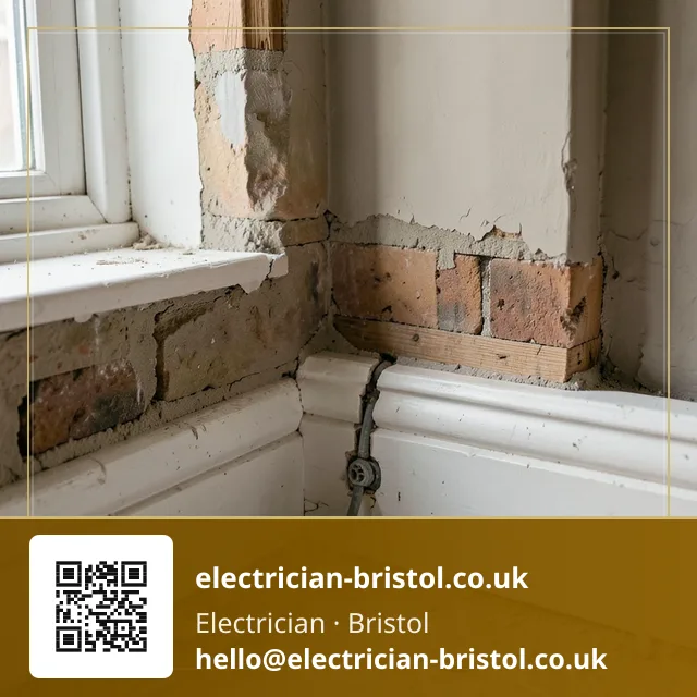 Second-fix sockets being fitted after plastering in a renovated room