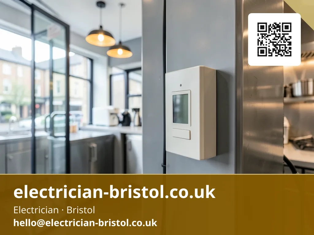 Commercial kitchen's isolator switch being wired beside a catering equipment connection point