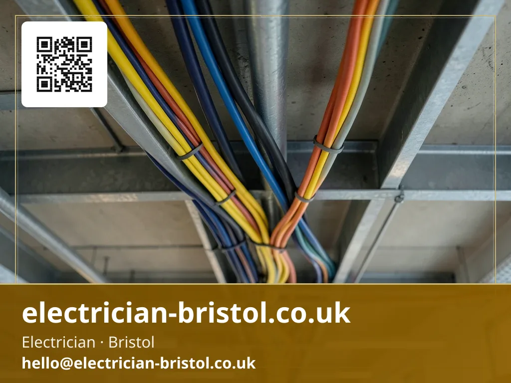 Data and power cabling being dressed together along the same ceiling void run