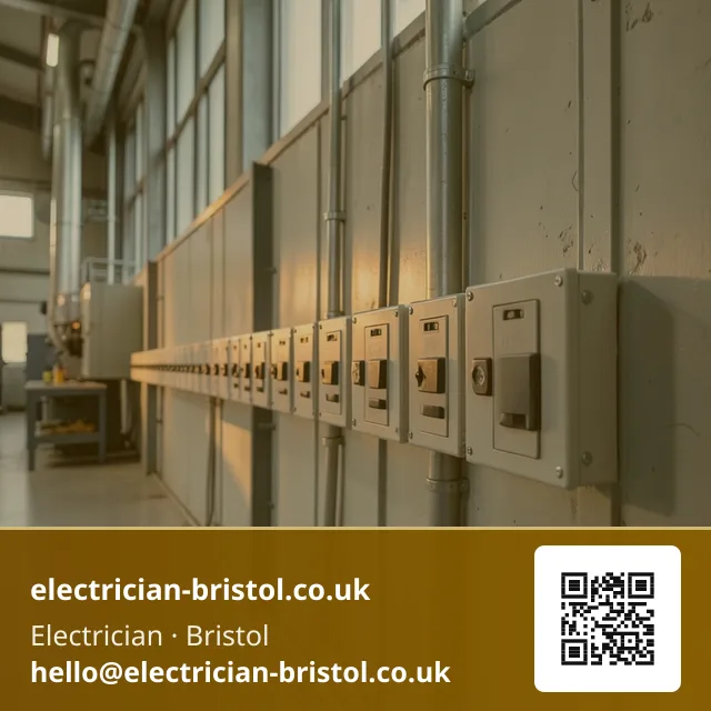 Three-phase socket outlets being installed along a workshop wall for heavy machinery