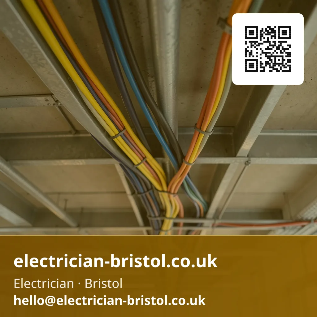 Data and power cabling being dressed together along the same ceiling void run