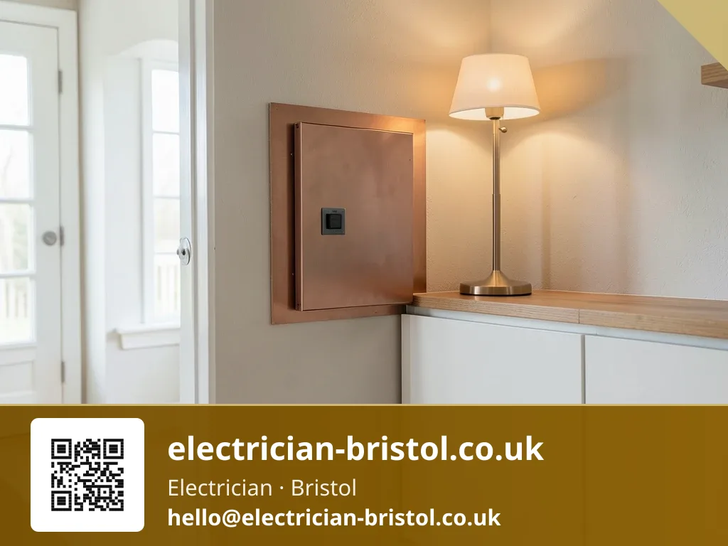 New metal-clad consumer unit mounted flush on its backing board
