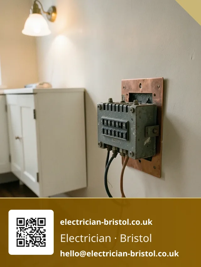 Old fuse box being unscrewed from its backing board