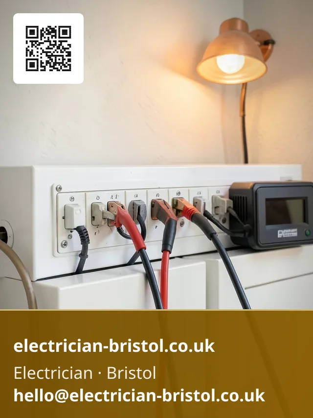 Insulation resistance tester's leads clipped across each circuit's terminals in turn before the unit is energised