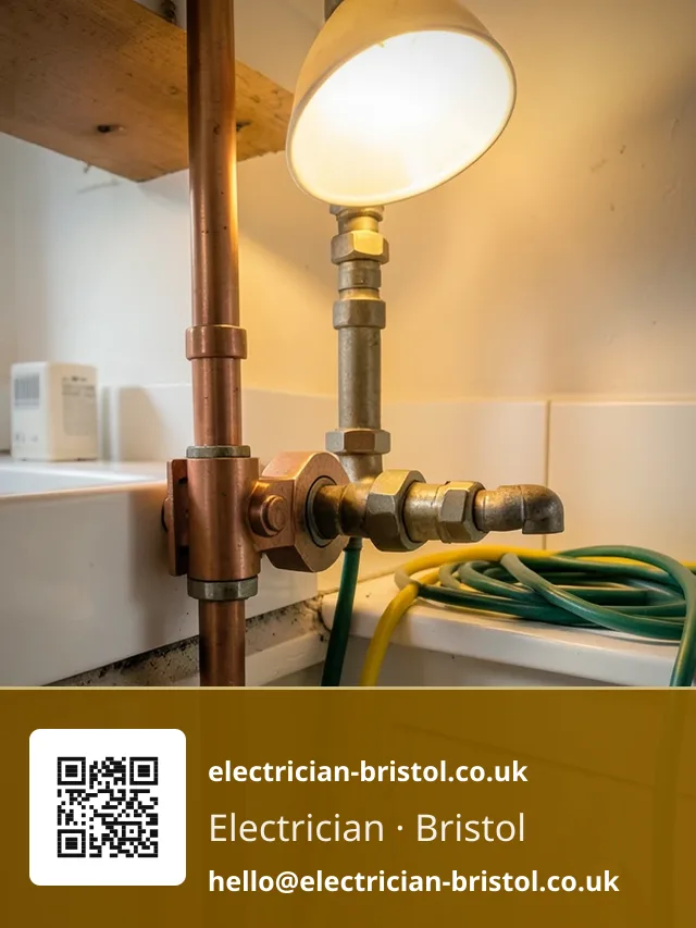 Earth bonding clamp being fitted to an incoming water pipe