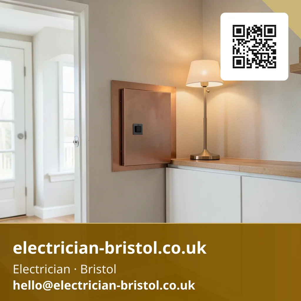 New metal-clad consumer unit mounted flush on its backing board