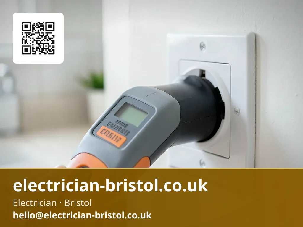 Plug-in socket tester being pressed into a wall outlet