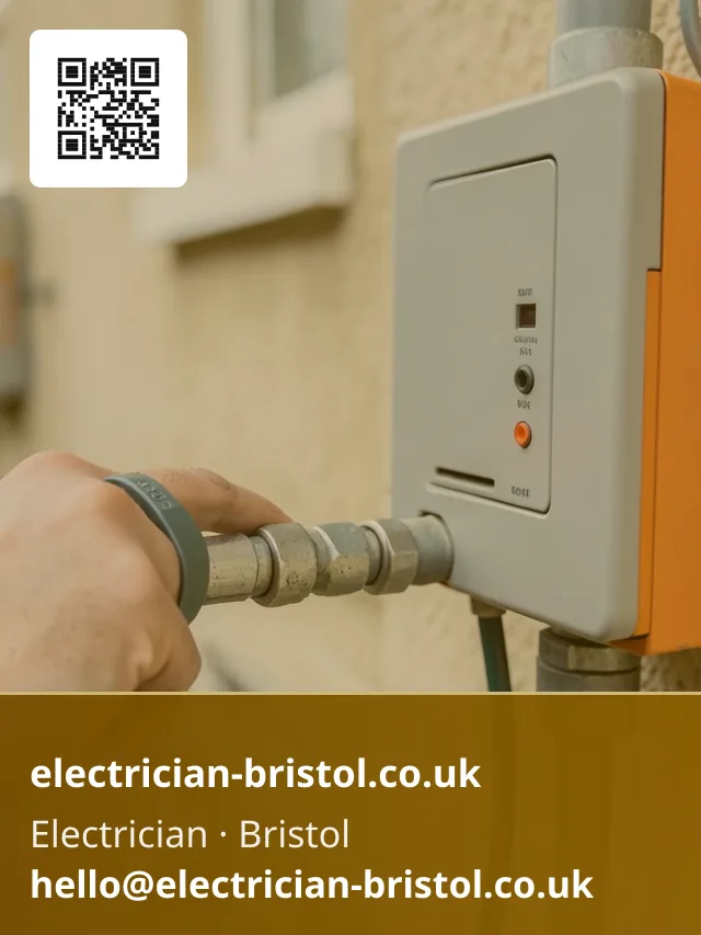Bonding conductor being checked at a gas meter's intake pipe