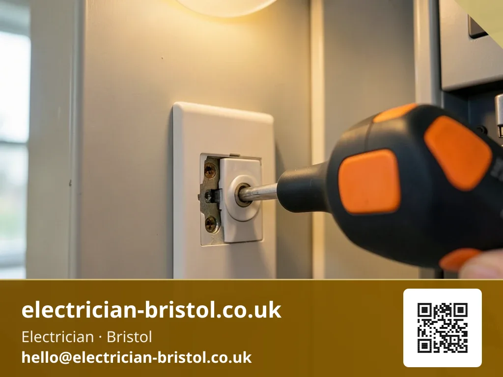 Polarity being tested at a light switch with its cover removed
