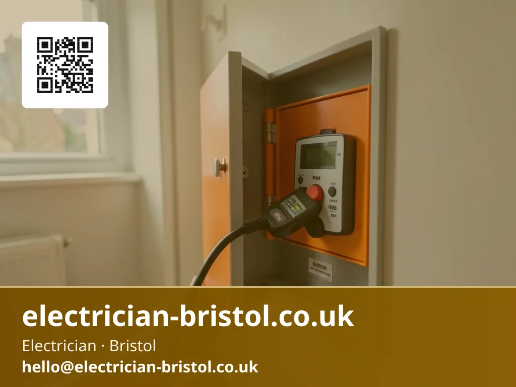 RCD trip-time tester connected at the consumer unit