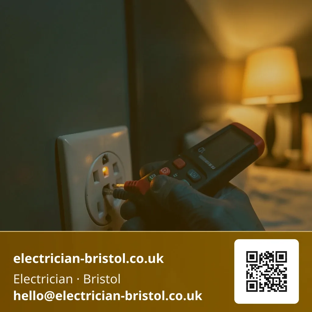 Multimeter's probes pressed into a dead socket outlet
