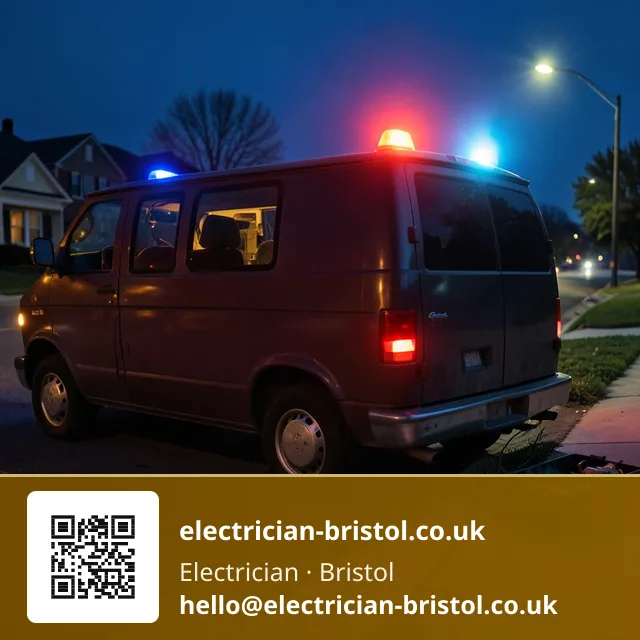 Liveryless van parked kerbside with its hazard lights blinking