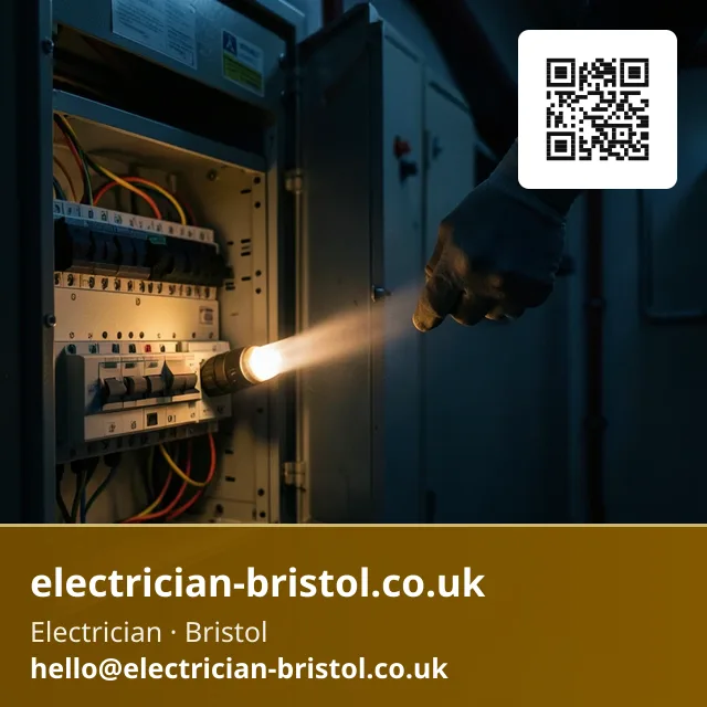 Torch beam finding a tripped breaker inside a commercial switchboard