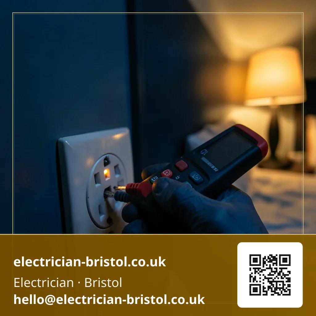 Multimeter's probes pressed into a dead socket outlet