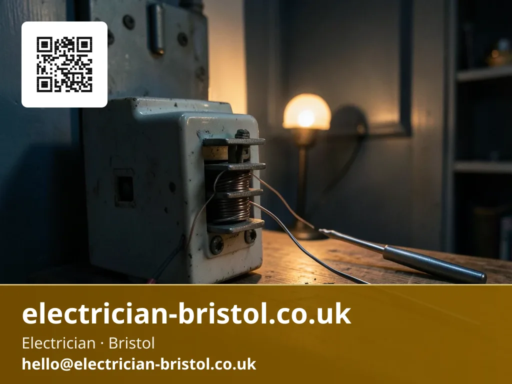 Blown fuse wire being rewound onto a ceramic fuse carrier in an older fuse board