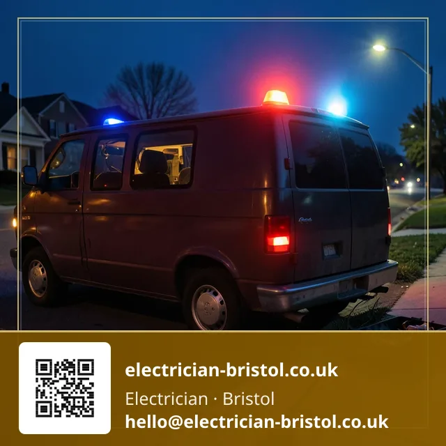 Liveryless van parked kerbside with its hazard lights blinking