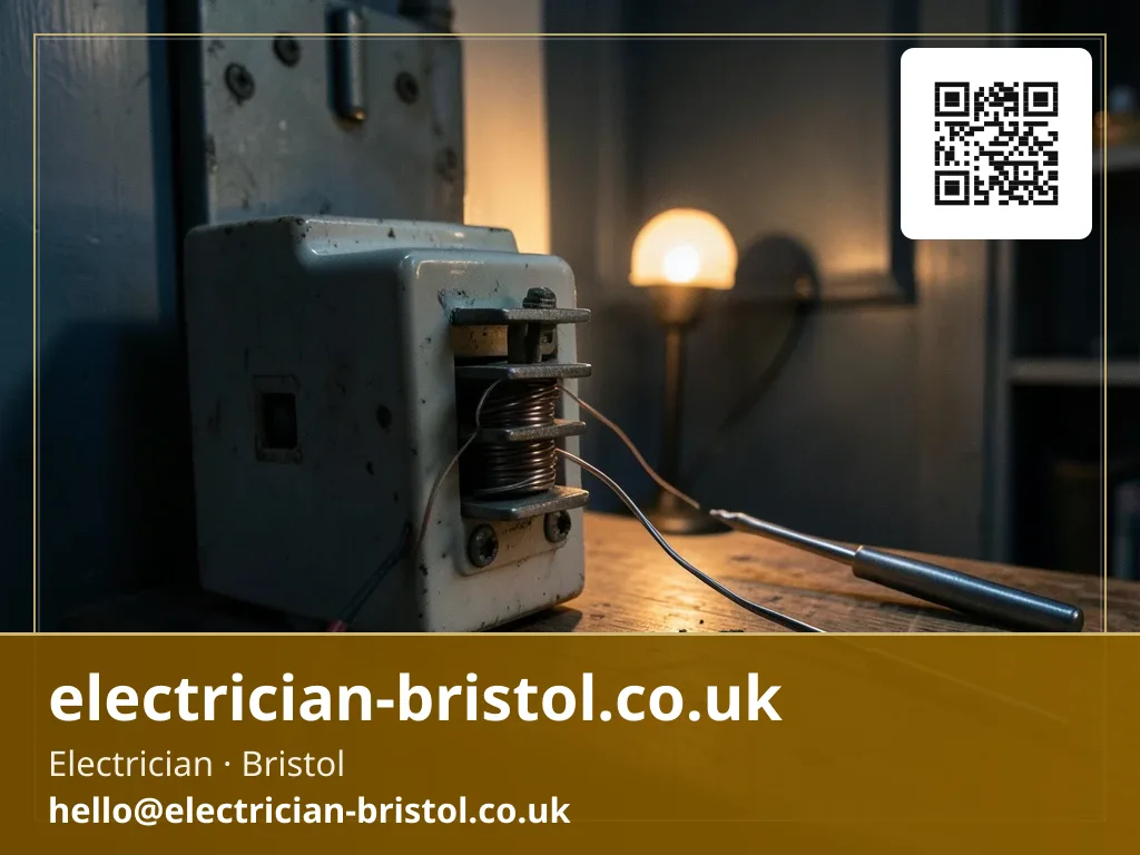 Blown fuse wire being rewound onto a ceramic fuse carrier in an older fuse board