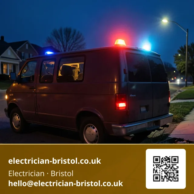 Liveryless van parked kerbside with its hazard lights blinking