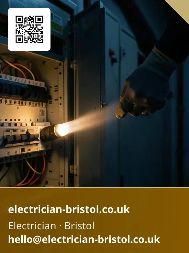Torch beam finding a tripped breaker inside a commercial switchboard