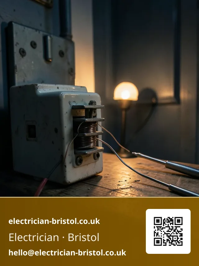 Blown fuse wire being rewound onto a ceramic fuse carrier in an older fuse board