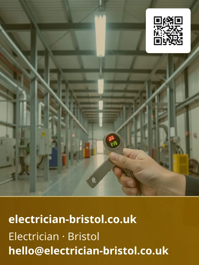 Emergency lighting test key being turned in an industrial corridor