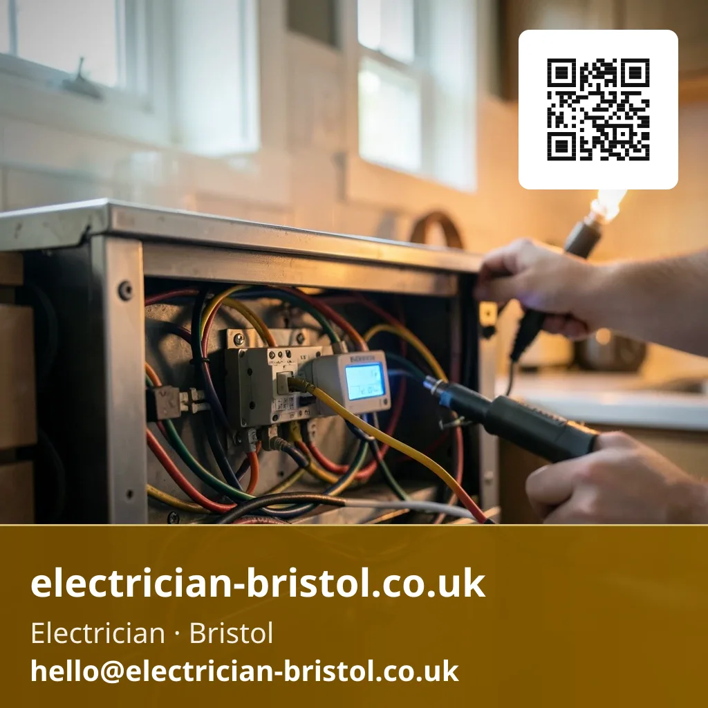 Cooker circuit's connections being checked behind a pulled-out oven