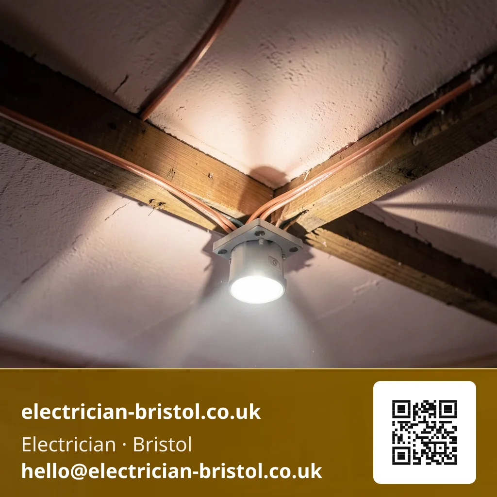 Cables being looped in at a ceiling rose before a pendant fitting is attached