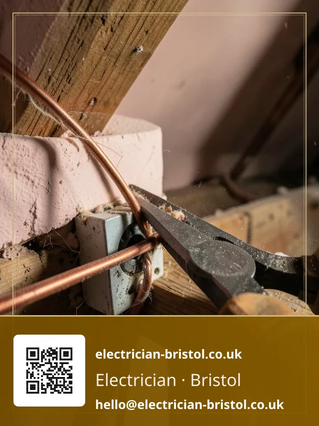 Old cloth-insulated cable being cut away from a redundant junction box during a strip-out