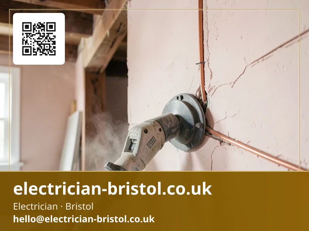 Angle grinder chasing a channel into a plaster wall for a new cable run