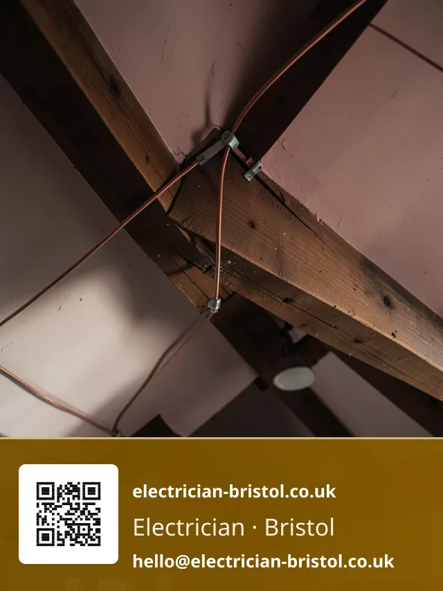 Cable clips securing a new run along a joist in a loft space