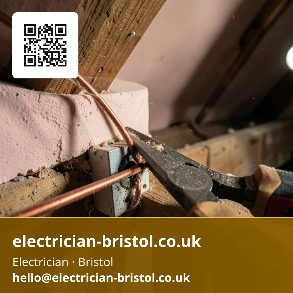 Old cloth-insulated cable being cut away from a redundant junction box during a strip-out