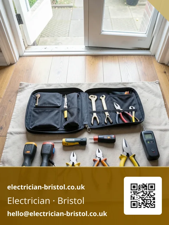 Open tool bag laid out on a dust sheet