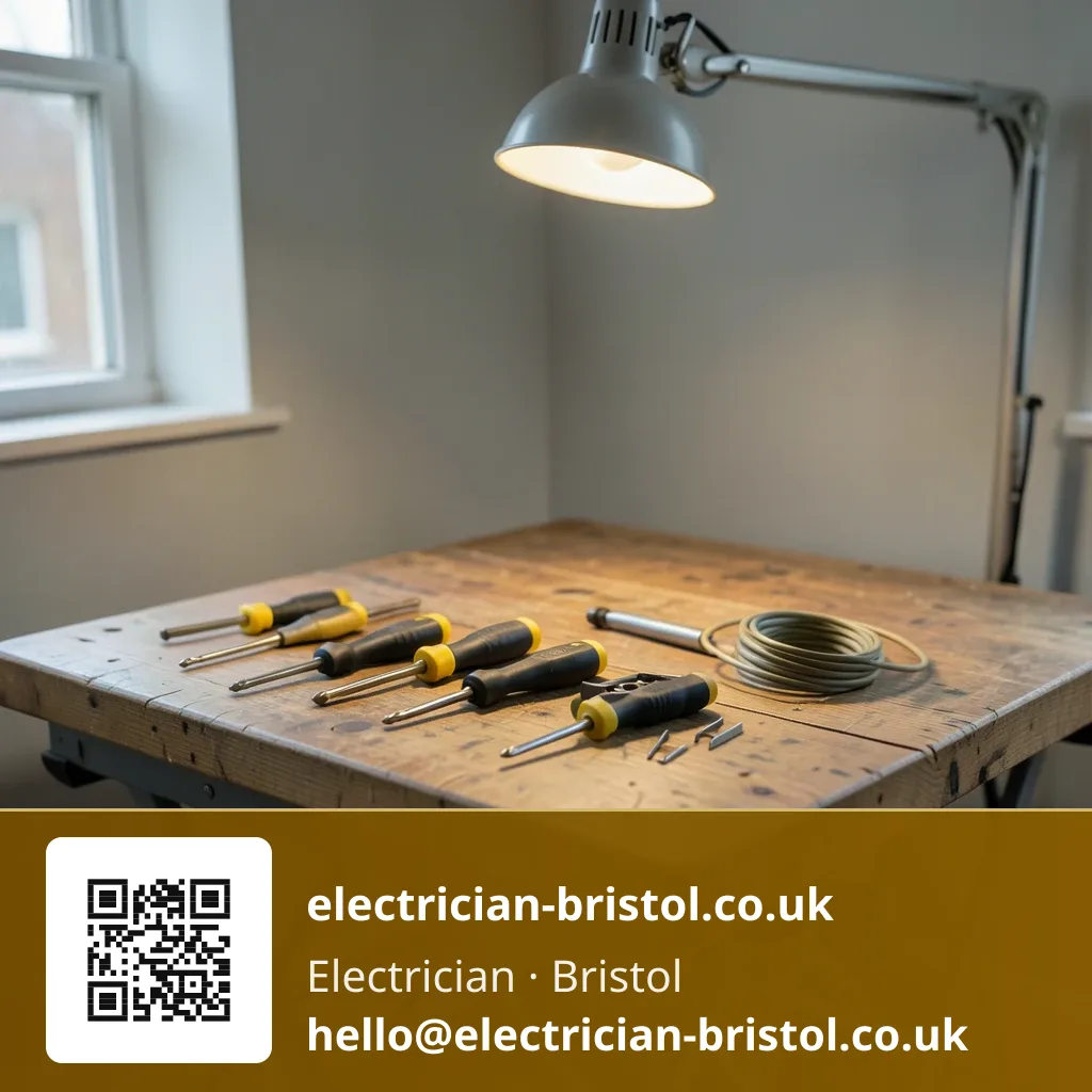 Set of insulated screwdrivers and a cable stripper laid across a folding workbench