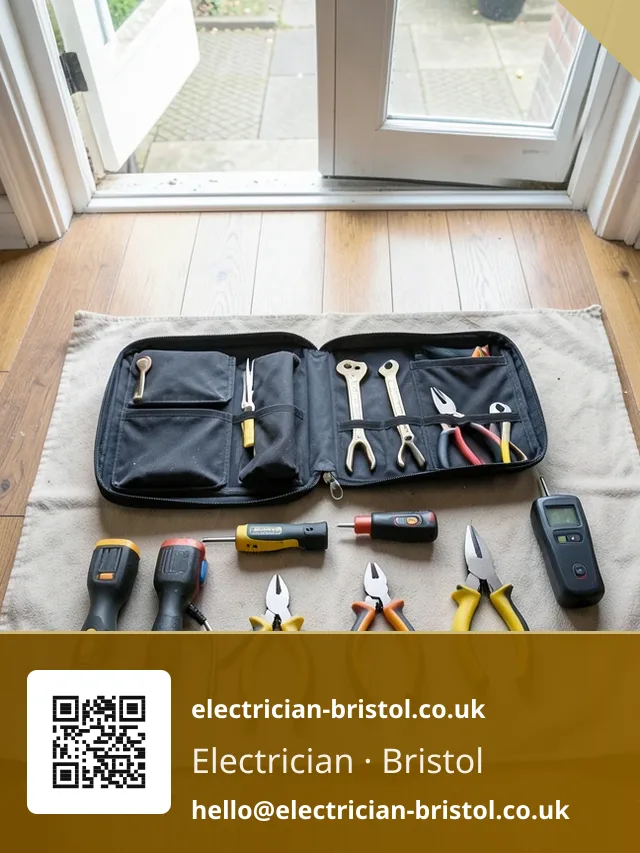 Open tool bag laid out on a dust sheet