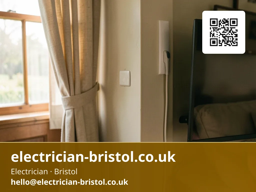 Wall-mounted television's cable concealed neatly behind the wall plate