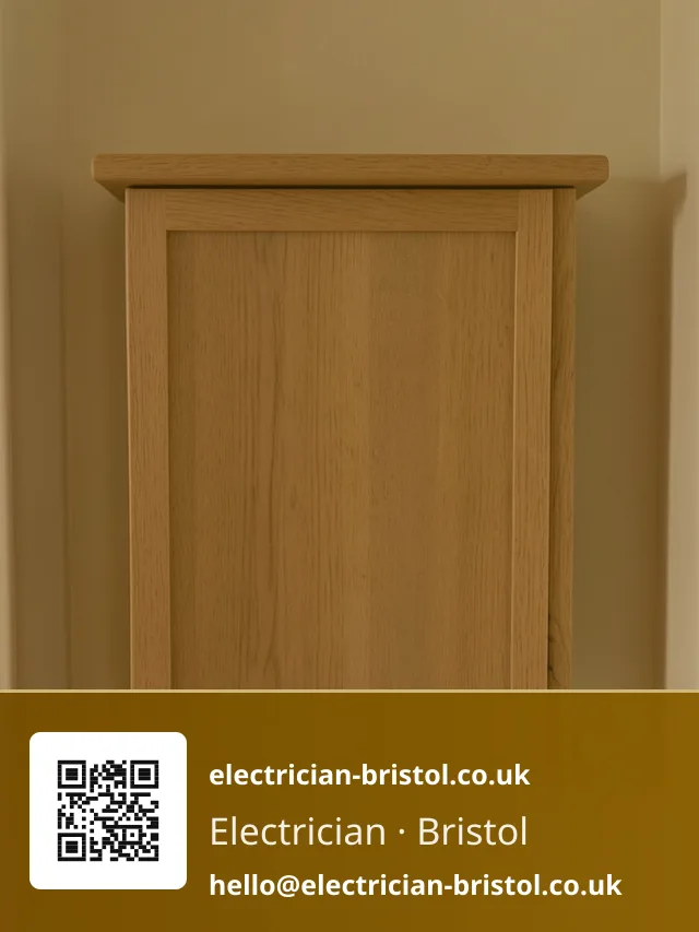 Closed consumer unit in a home's hallway cupboard