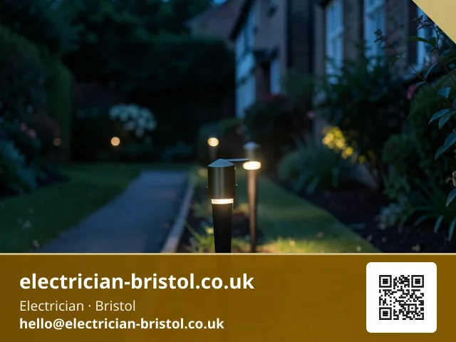 Garden spike lights being positioned along a border path