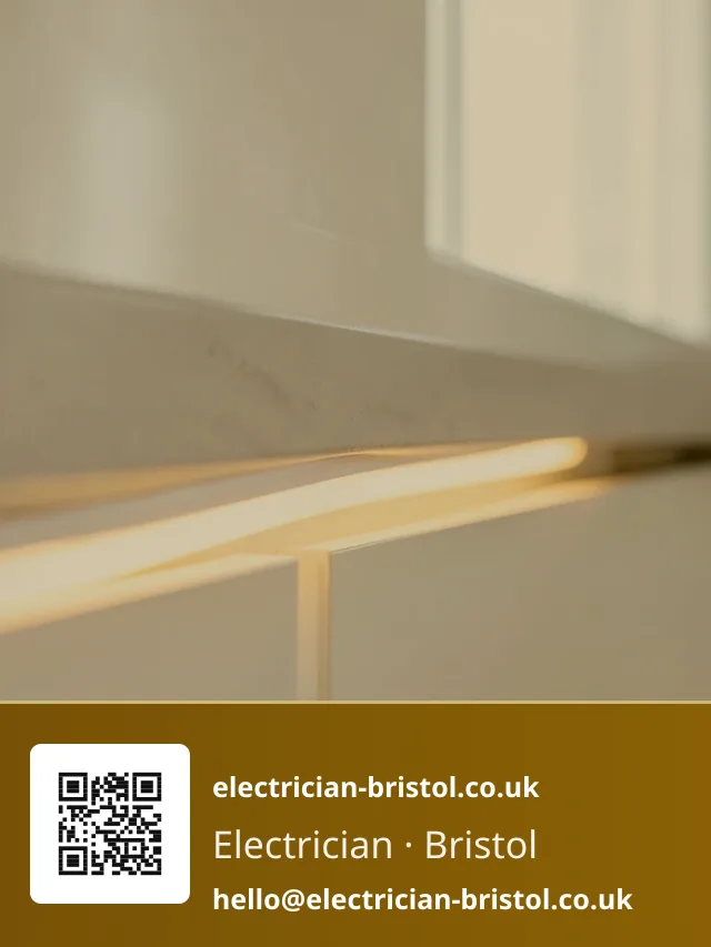 LED strip channel being clipped under a kitchen wall cabinet