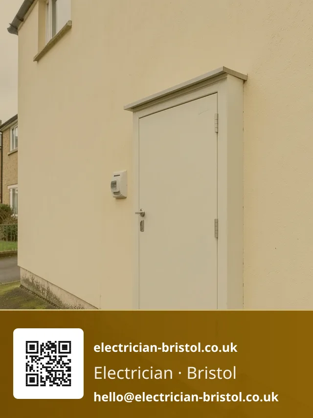 Exterior meter cupboard on a rental property's flank wall