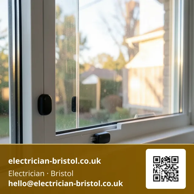 Door contact sensors being fitted to a window frame