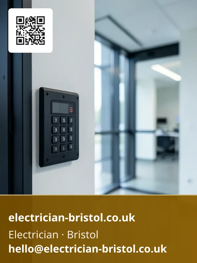 Access control keypad being wired at a commercial entrance