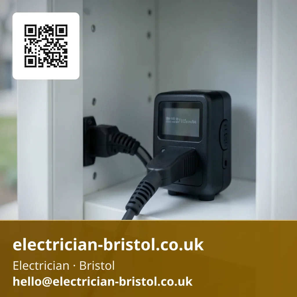 Power-over-ethernet tester being connected to check a CCTV camera's data and power connection