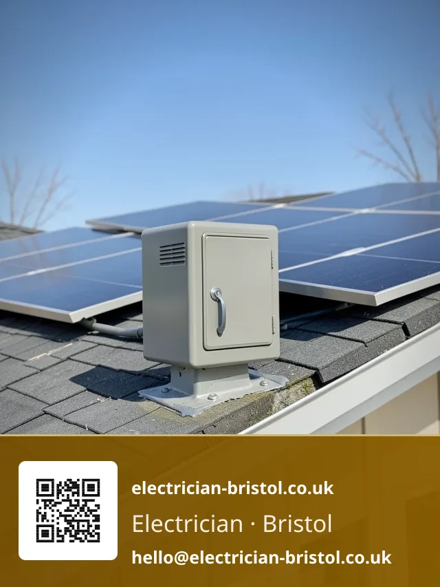DC isolator being fitted beside a roof-mounted junction box